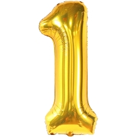 Gold Foil Number Balloon 1 - 16"